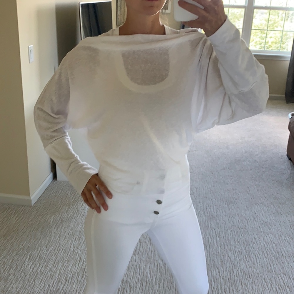 Free People white batwing sweater